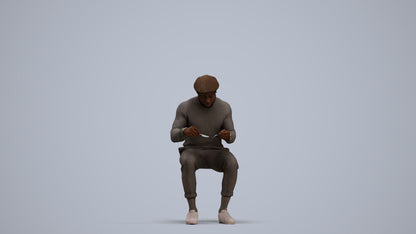 realistic 3D man casual sitting, scanned archviz people for Blender and 3ds Max, standing pose render