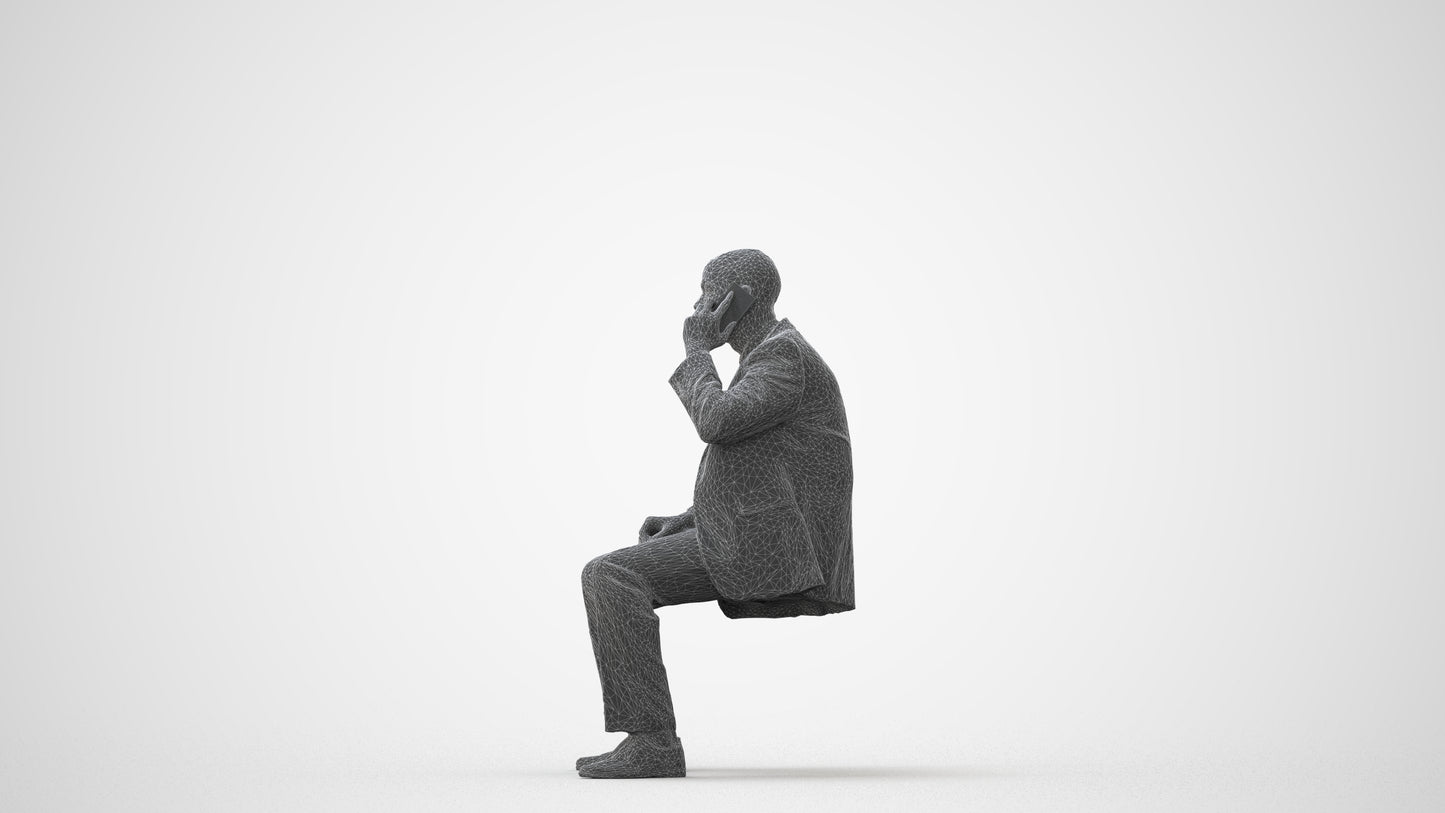 scanned 3D man business, photogrammetry people for Enscape and V-Ray, square thumbnail