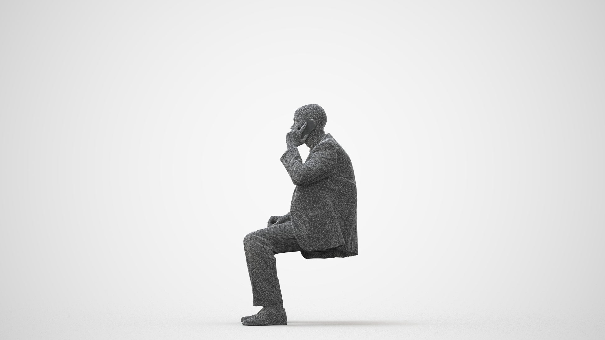 scanned 3D man business, photogrammetry people for Enscape and V-Ray, square thumbnail