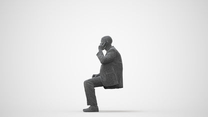 scanned 3D man business, photogrammetry people for Enscape and V-Ray, square thumbnail