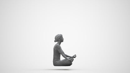3D human model woman sport, photogrammetry scanned person for archviz, wireframe side view