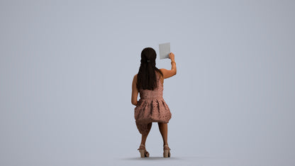 realistic 3D people woman formal sitting, render-ready for V-Ray and Corona, FBX OBJ, front view render