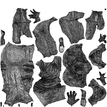 photogrammetry 3D woman business sitting, realistic human model archviz FBX, wireframe top-down view