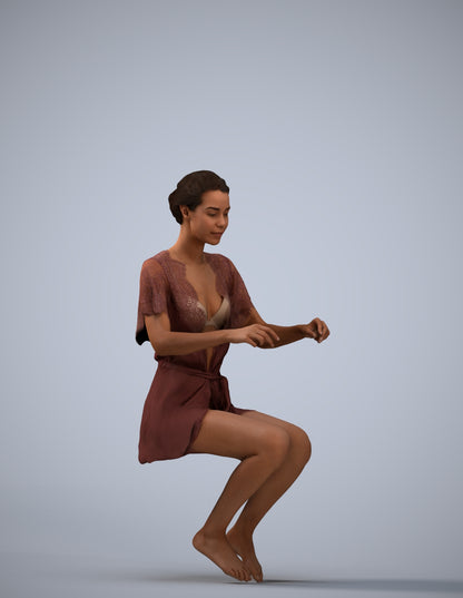 photogrammetry 3D woman bathroom, realistic human model archviz FBX