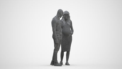 3D human model woman casual kids, photogrammetry scanned person for archviz, three-quarter front view render