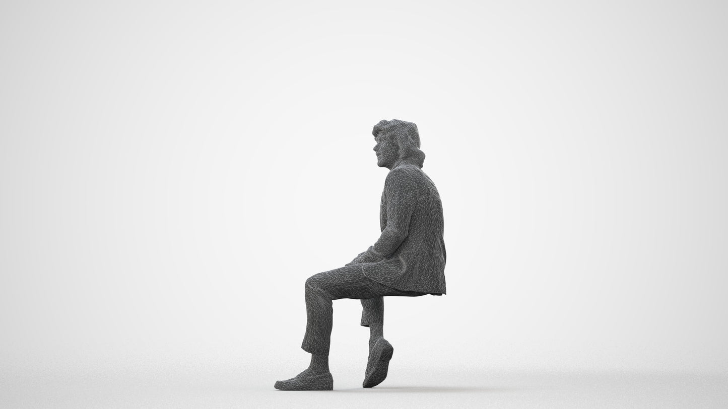 realistic 3D human man business, archviz people FBX OBJ for Blender, square thumbnail