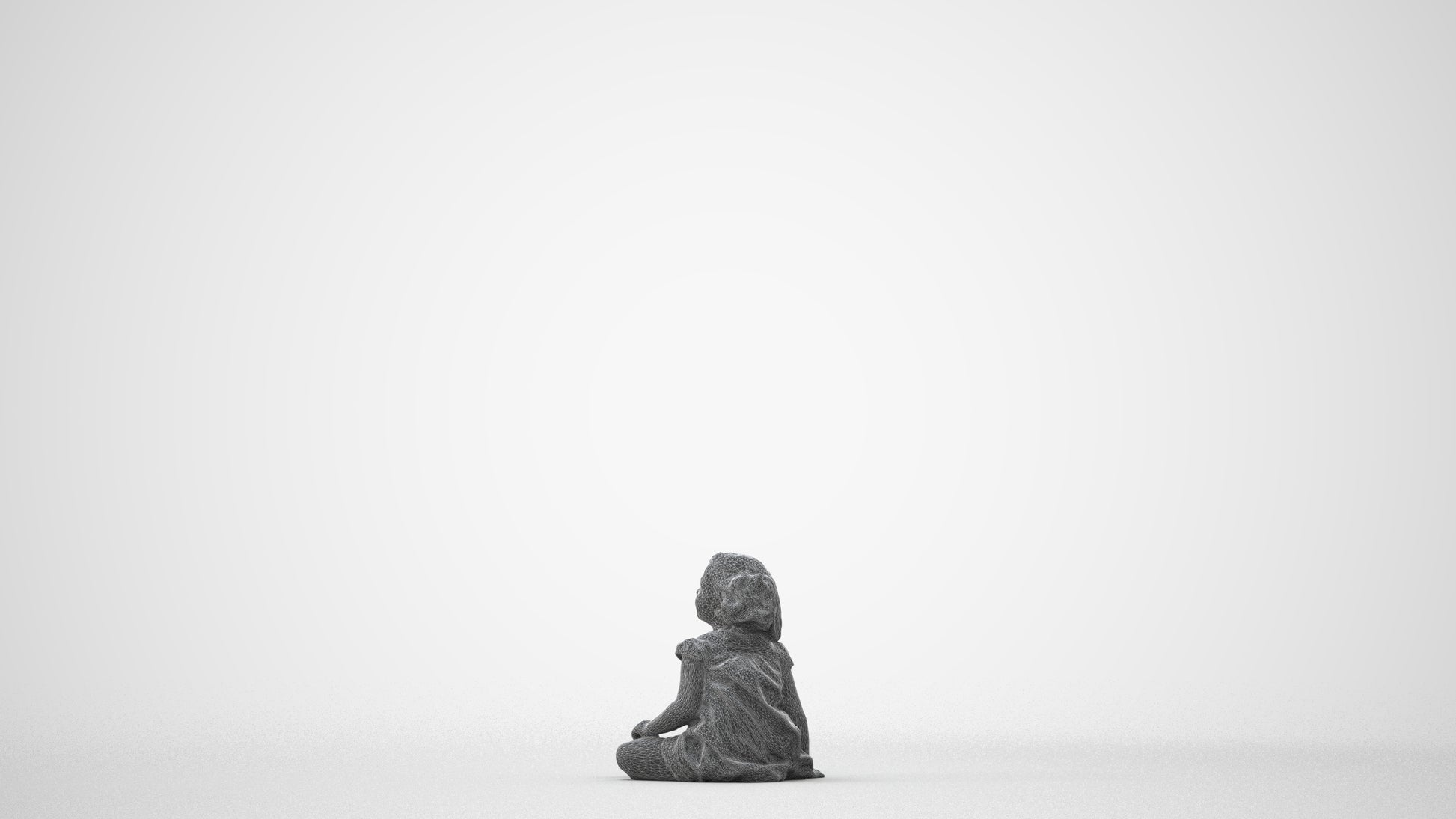 3D human model girl casual kids, photogrammetry scanned person for archviz, square thumbnail