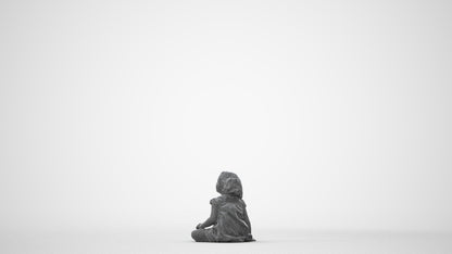 3D human model girl casual kids, photogrammetry scanned person for archviz, square thumbnail