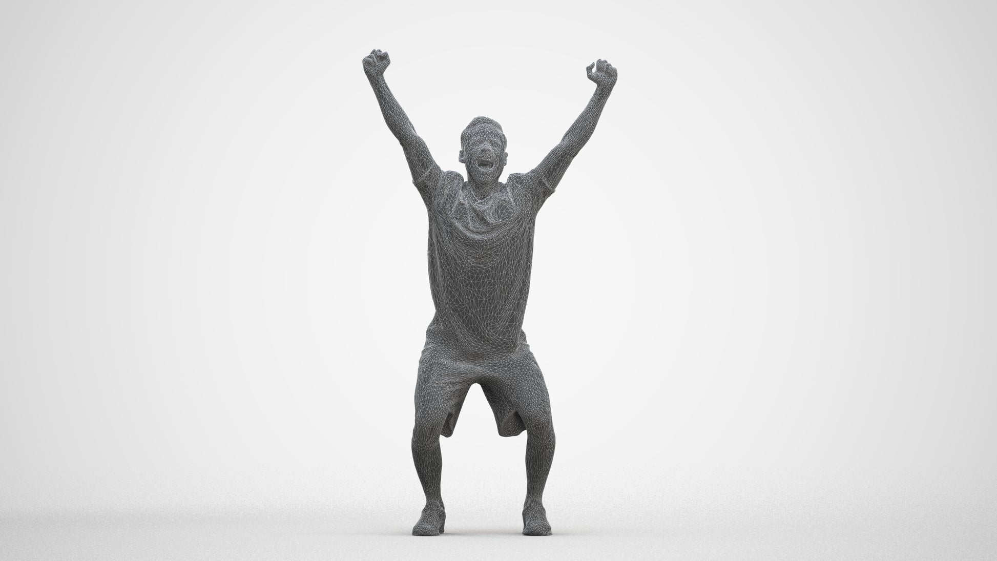 realistic 3D people man sport, render-ready for V-Ray and Corona, FBX OBJ, three-quarter front view render