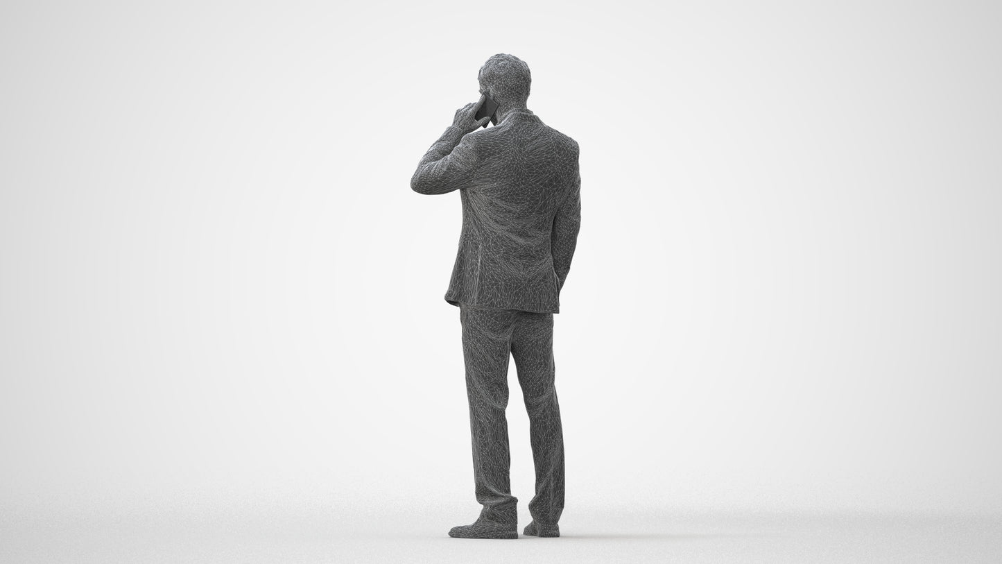3D people model man business, scanned human for 3ds Max rendering, square thumbnail
