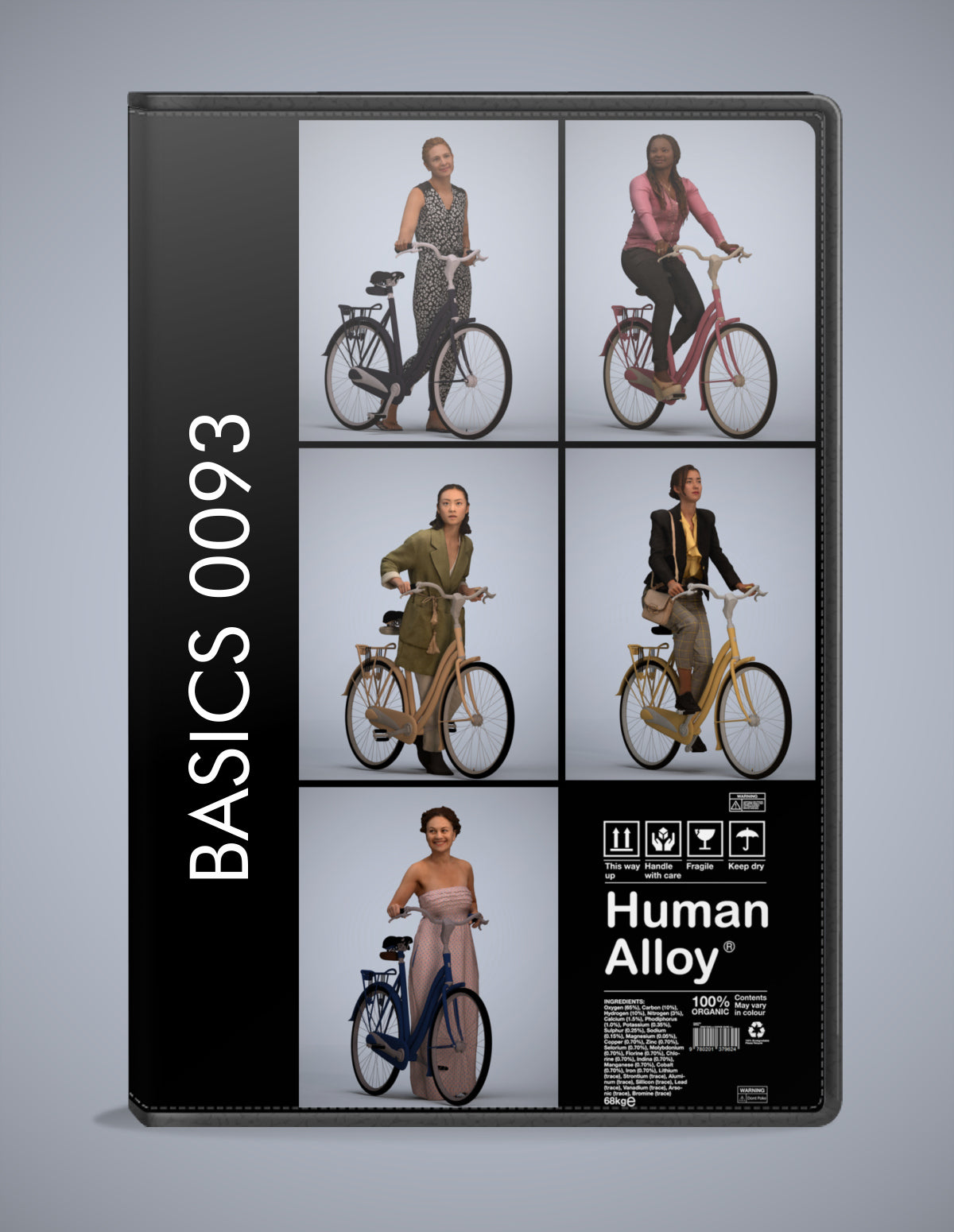 photogrammetry 3D people cycling collection, 5 realistic human models archviz FBX
