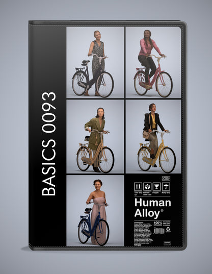photogrammetry 3D people cycling collection, 5 realistic human models archviz FBX
