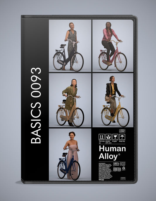 photogrammetry 3D people cycling collection, 5 realistic human models archviz FBX