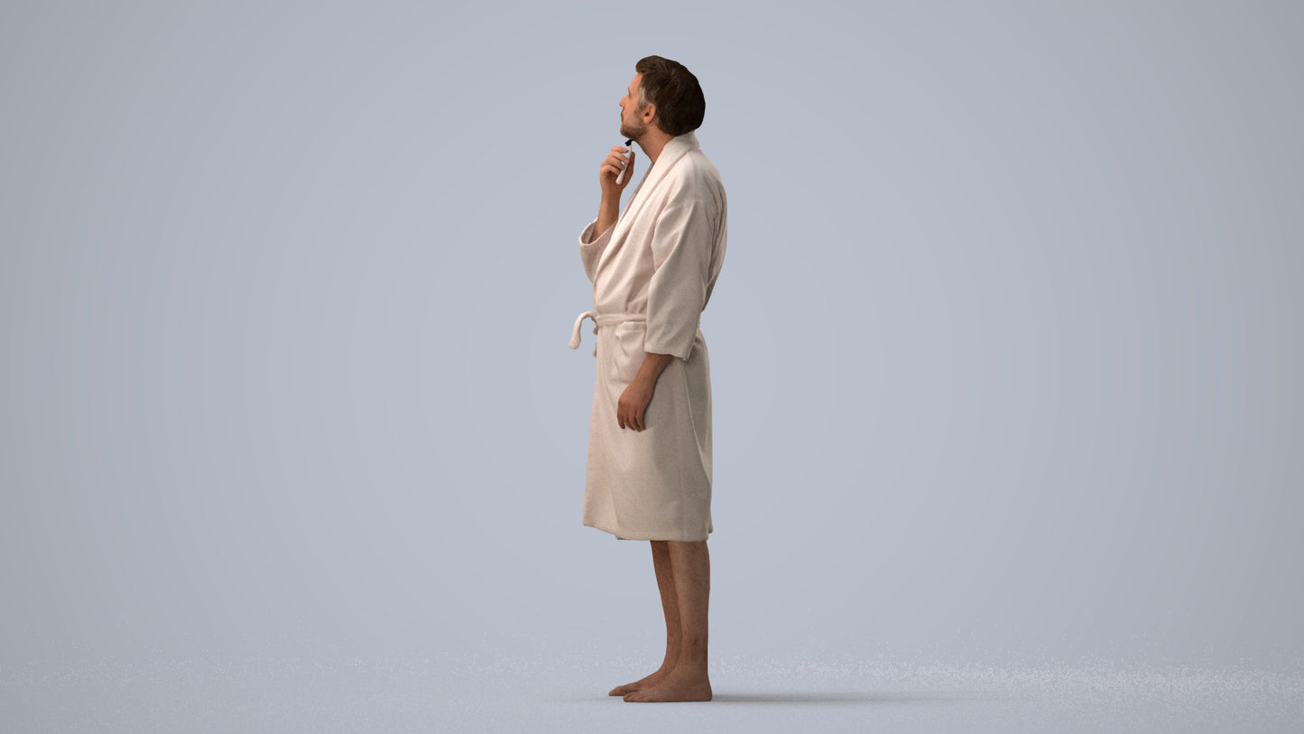 3D scanned man sport, photorealistic archviz people for Enscape and SketchUp, three-quarter view render