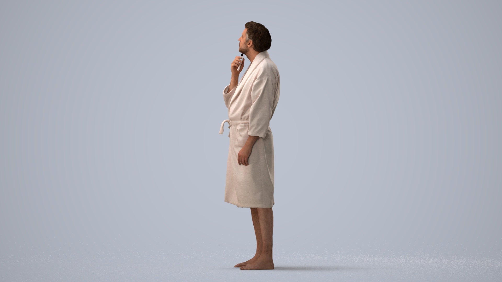 3D scanned man sport, photorealistic archviz people for Enscape and SketchUp, three-quarter view render