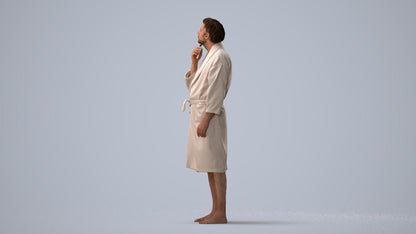 3D scanned man sport, photorealistic archviz people for Enscape and SketchUp, three-quarter view render