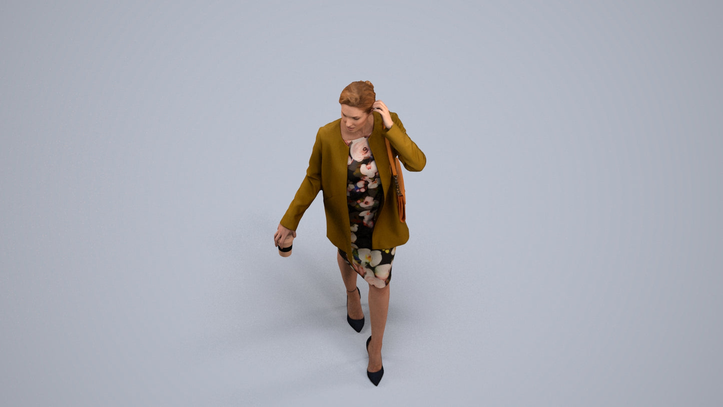 realistic 3D people woman casual couple, render-ready for V-Ray and Corona, FBX OBJ, back view render