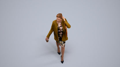 realistic 3D people woman casual couple, render-ready for V-Ray and Corona, FBX OBJ, back view render