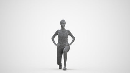 realistic 3D people woman sport, render-ready for V-Ray and Corona, FBX OBJ, three-quarter front view render