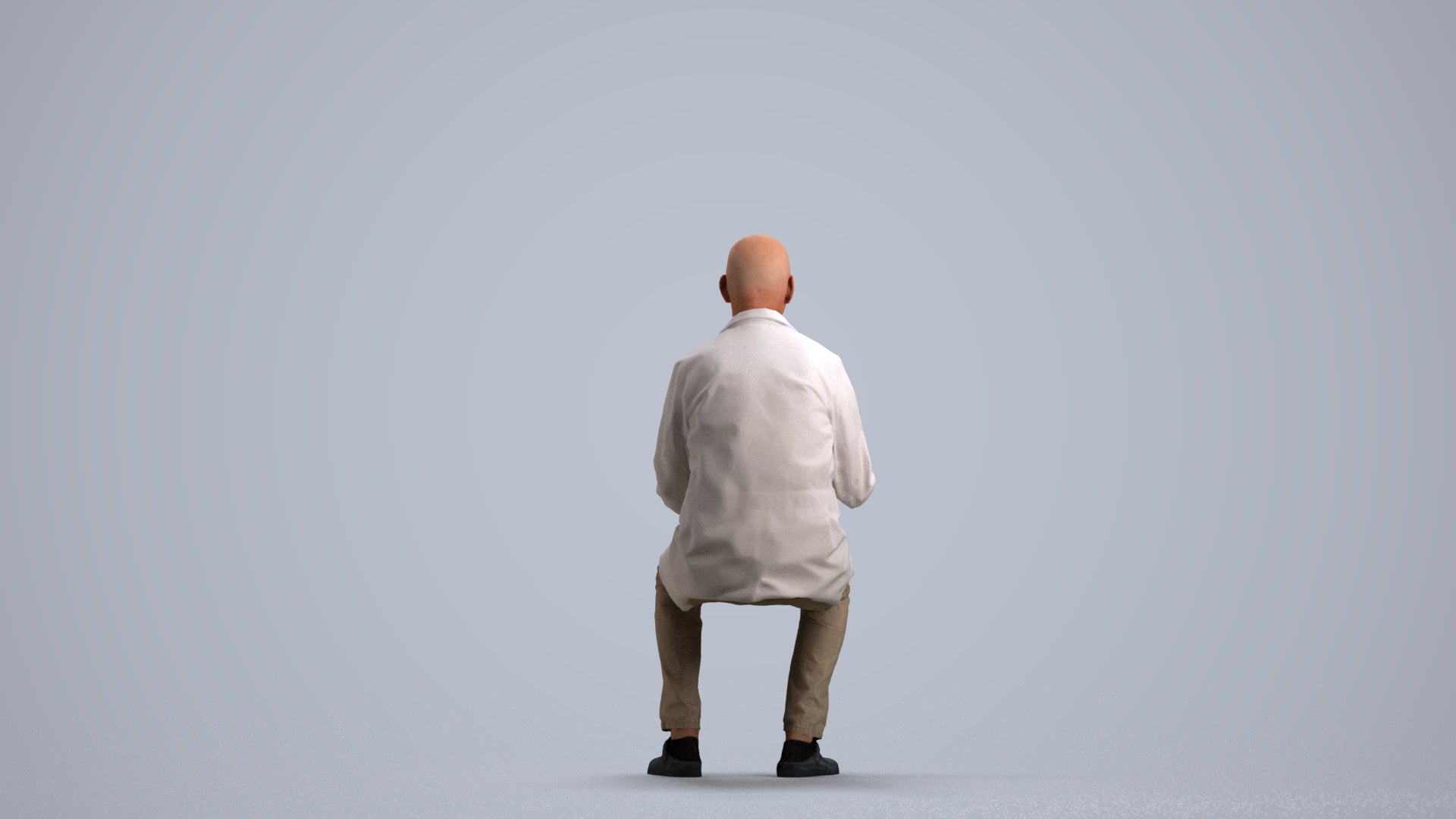 photogrammetry 3D senior man medical, realistic human model archviz FBX, front view render