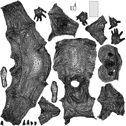 3D human model man casual business, photogrammetry scanned person for archviz, wireframe top-down view