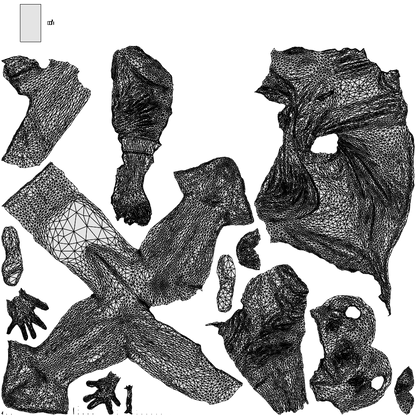 scanned 3D woman casual sitting, photogrammetry people for Enscape and V-Ray, wireframe top-down view